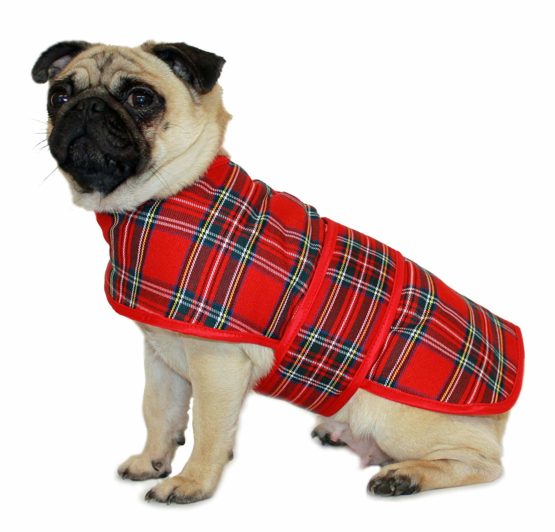 Cosipet Tartan Coat, 16-inch/ 41 cm, Red
