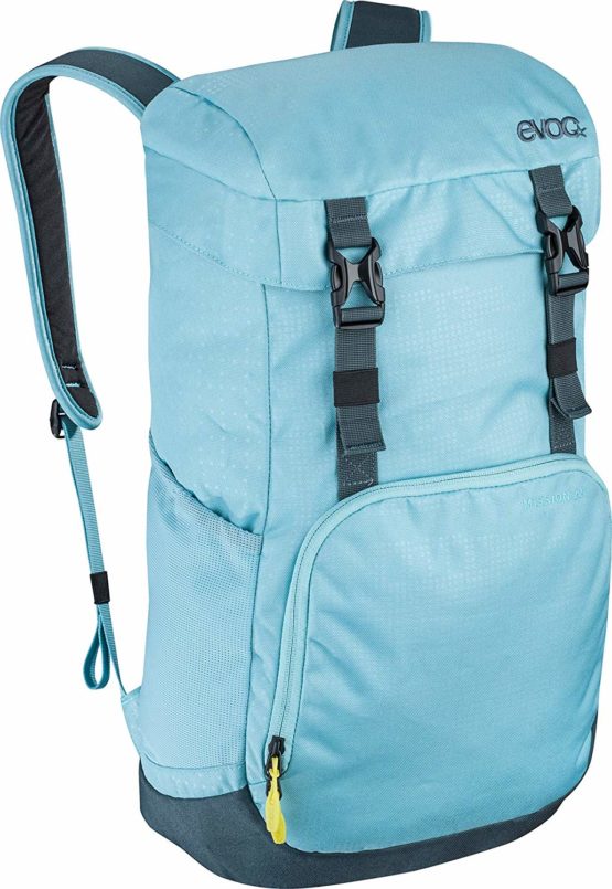 EVOC MISSION 22l travel backpack, Top loader rucksack for everyday use (Volume: 22 l, organiser compartments, padded laptop and tablet compartment), Aqua Blue