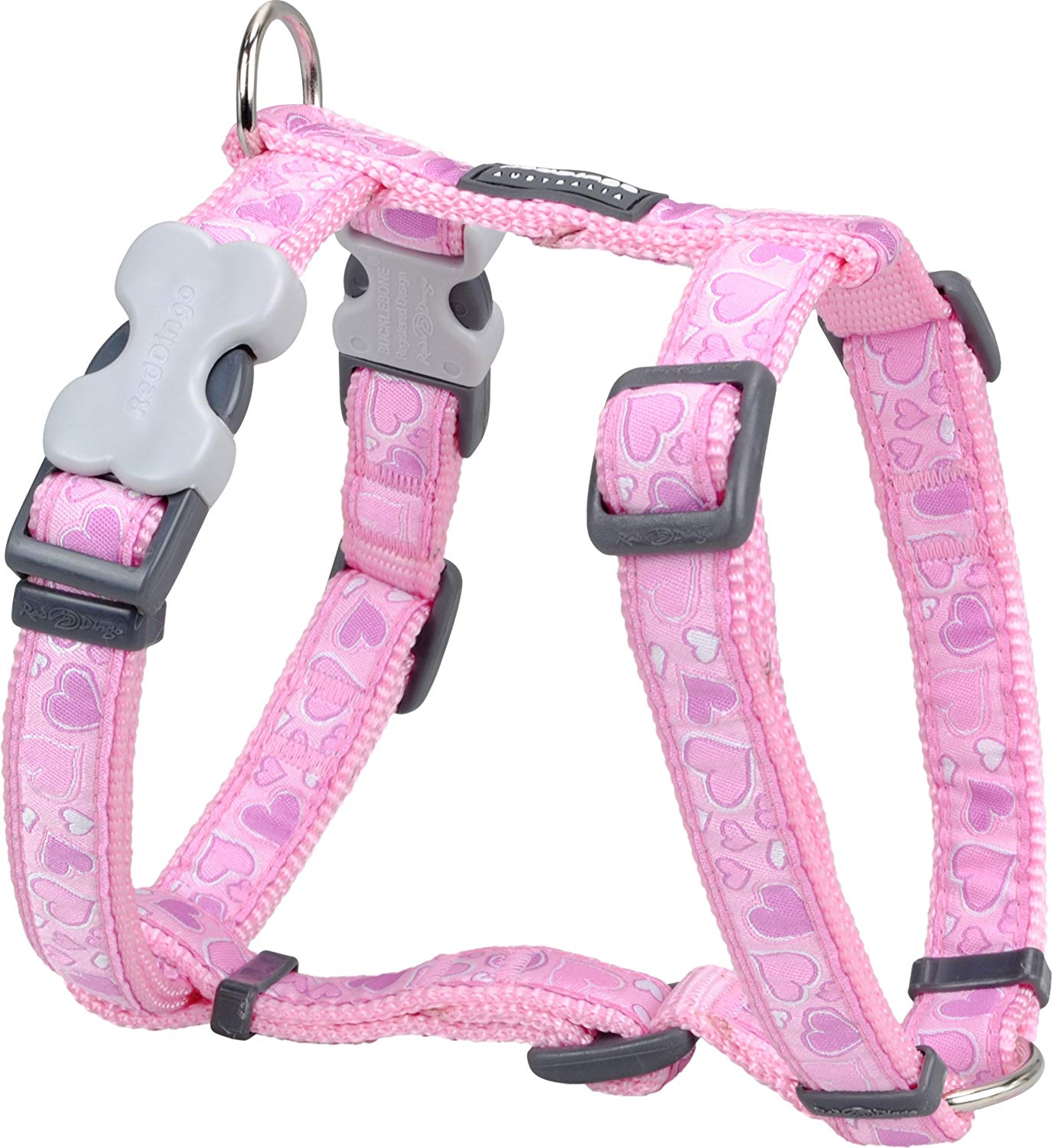 Red Dingo Classic Dog Harness Design, Breezy Love Pink, Small 15mm