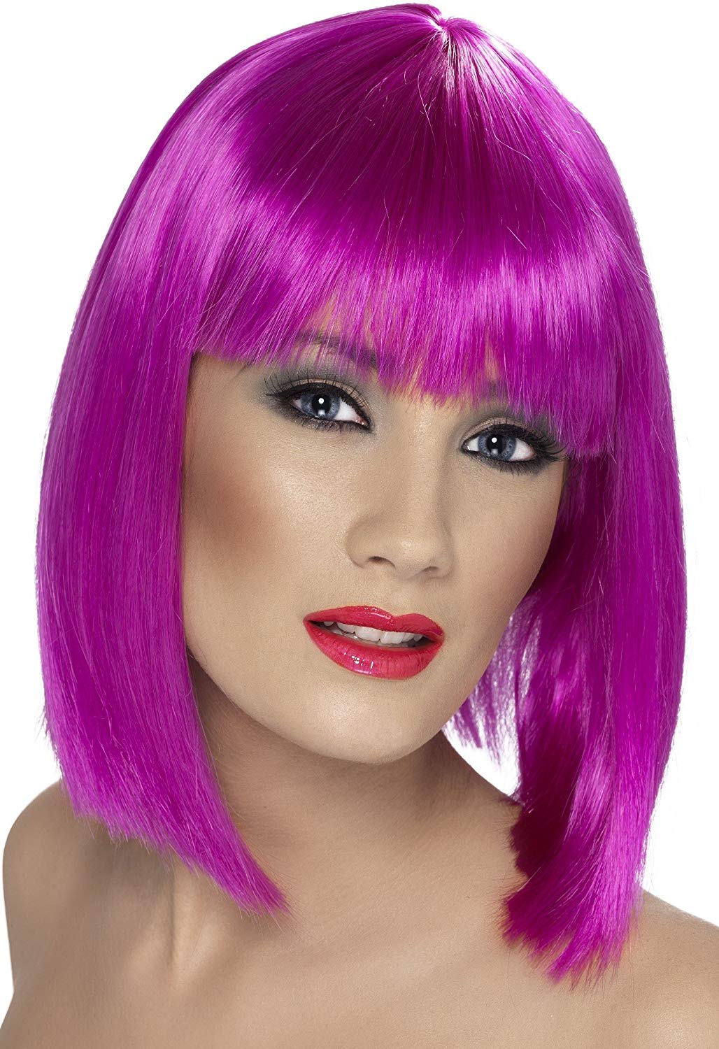 Smiffys Glam Wig, Neon Purple
