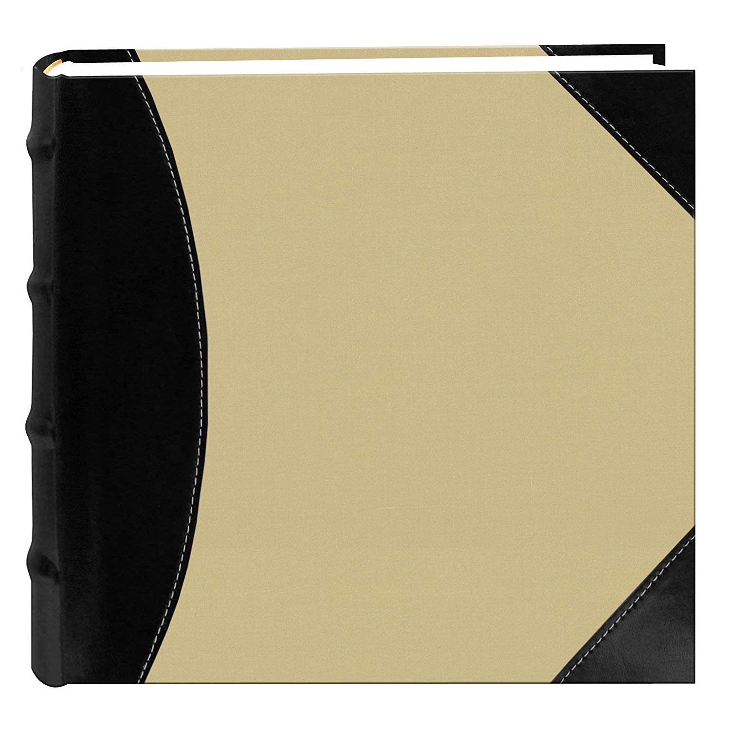 Pioneer Photo Albums High Capacity Sewn Fabric and Leatherette Cover Photo Album, Black on Beige, 500 Memo Pockets