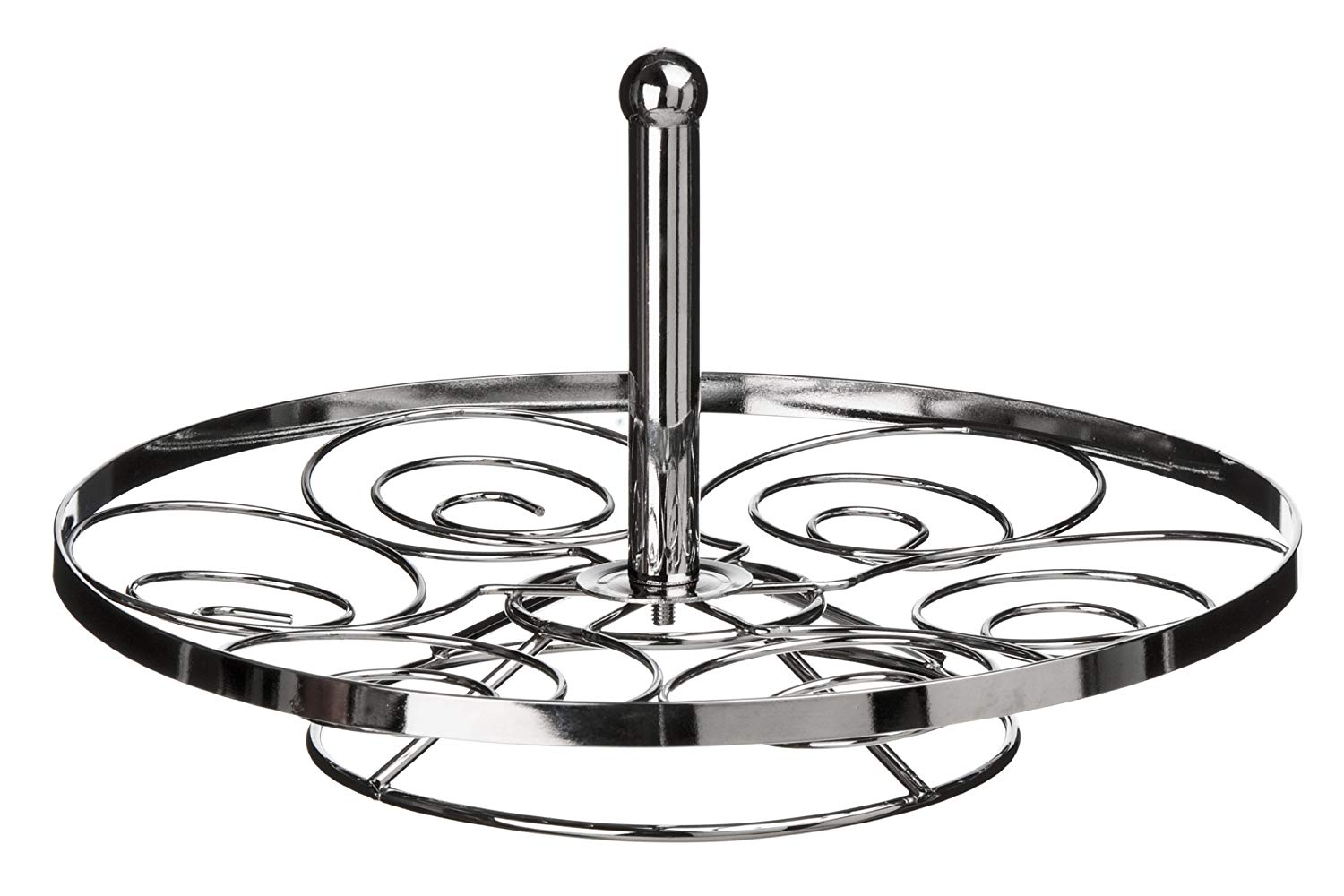 Premier Housewares Swirl Cake Stand - Chrome, Silver, H11 x W28 x D28cm
