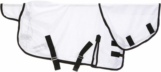 Cwell Equine NEW MINI/SHETLAND/PONY FLY RUG SOFT MESH ATTACHED NECK COVER WHITE 3'6-4'9" (3'6") - Image 2