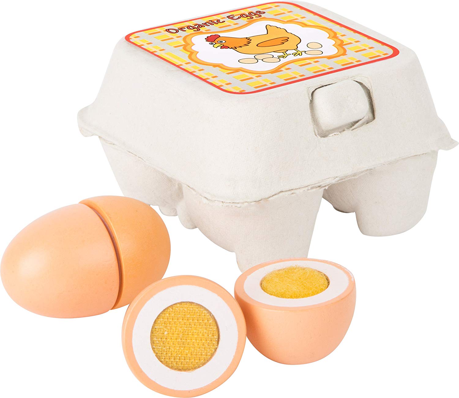 Small Foot 10591 Wooden Eggs as An Ideal Accessory to The Merchant's Shop in Original Egg Cardboard