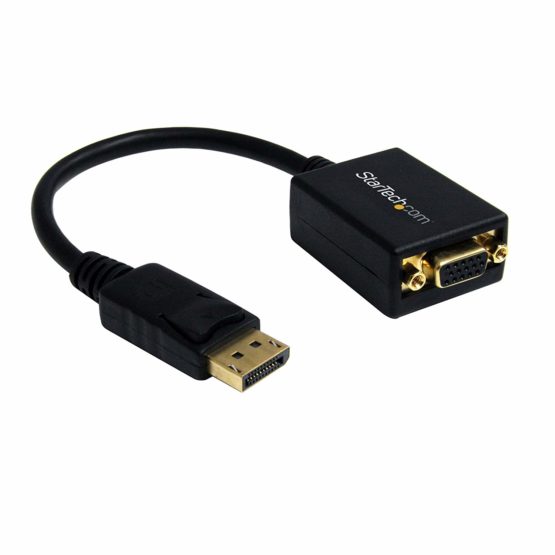 StarTech DisplayPort to VGA Adapter - Active DP to VGA Converter - 1080p Video - DisplayPort Certified - DP/DP++ Source to VGA Monitor Cable Adapter Dongle - Latching DP Connector (DP2VGA2)