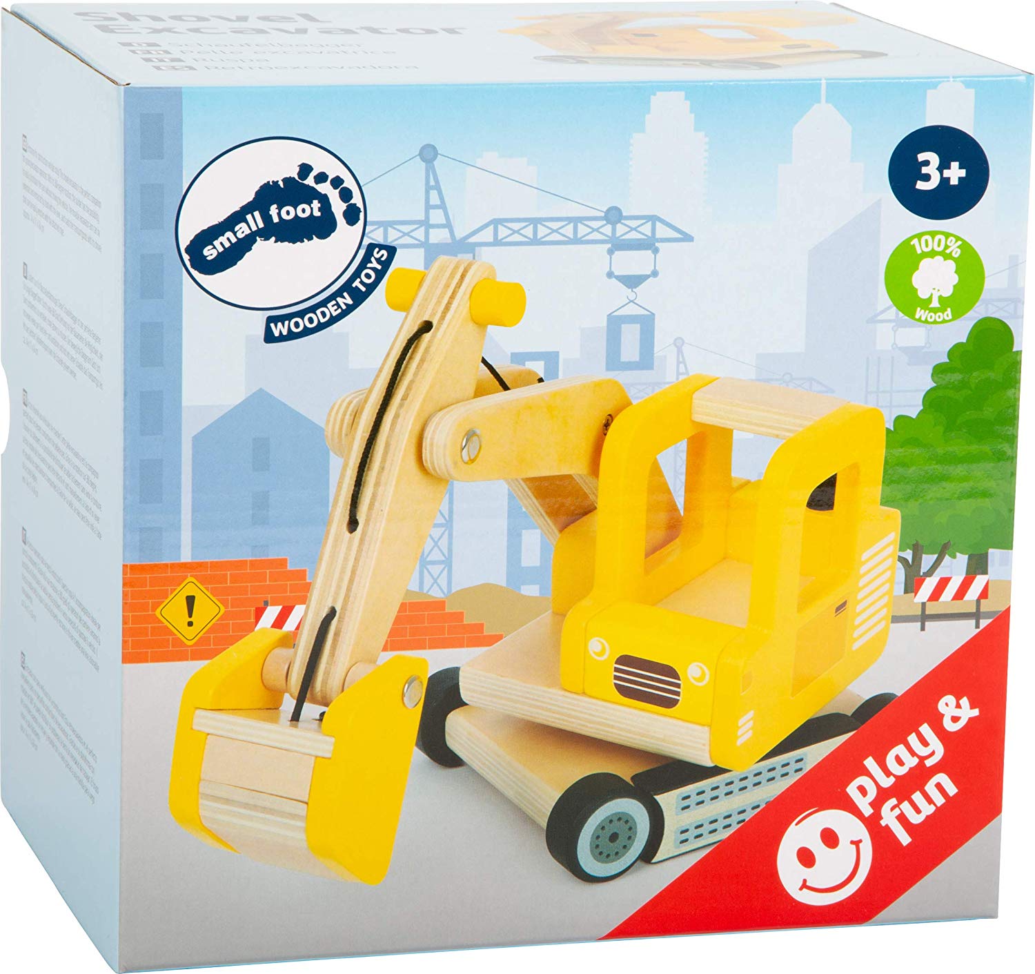 Small Foot Wooden Shovel Excavator, Toy Car with Movable Excavator Arm, 360 Degree Rotation, for Children from 3 Years, 12010 - Image 3