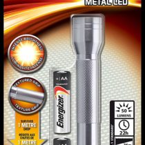 Energizer Metal LED Torch with 2 x AA Batteries Included