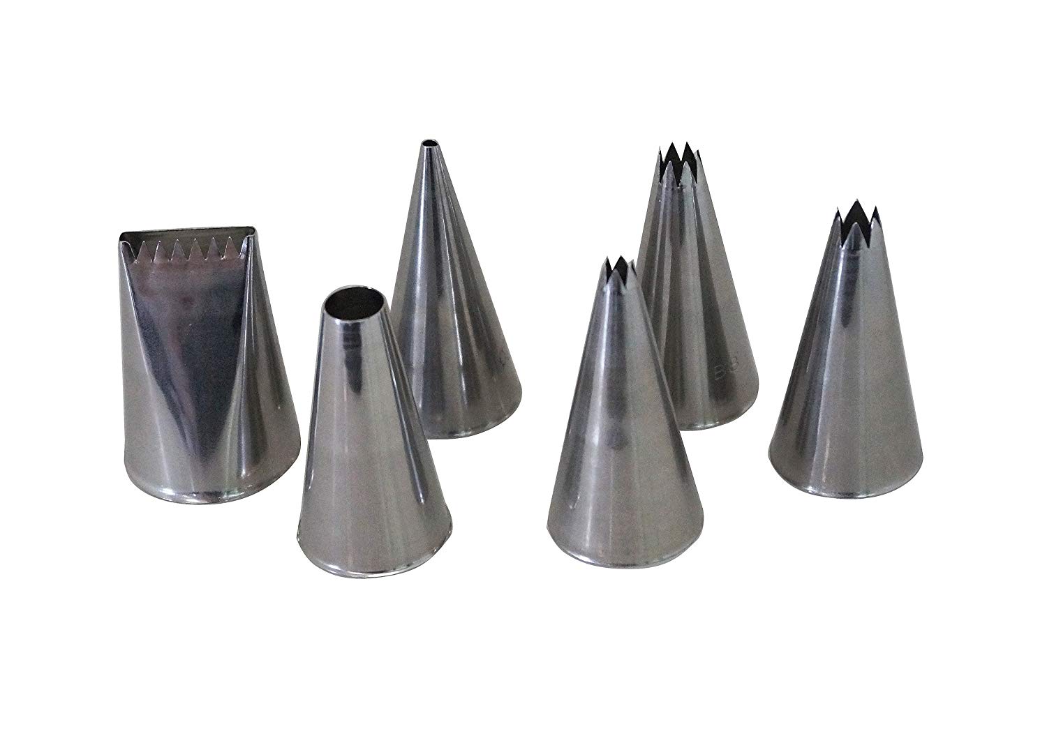 De Buyer 2114.00N Set of 6 Stainless Steel Nozzles for Pastry Bags, Silver, 27.9 x 20.1 x 10.9 cm