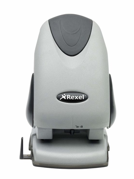 Rexel Precision 265 Heavy Duty 2 Hole Punch, 65 Sheet Capacity, Adjustable Paper Guide, Metal, Silver/Black, 2100982 - Image 2