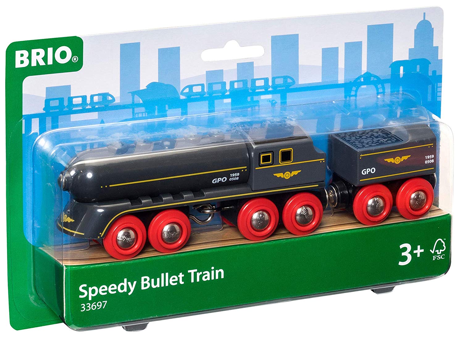 BRIO World Speedy Bullet Engine Train Toy For Kids Age 3 Years Up - Railway Accessories and Add Ons, Multicoloured, 19 cm - Image 3