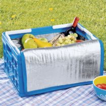 Sunware 57200611 Square Folding Box with Handle and Cool Bag, Blue White, 32 Litre