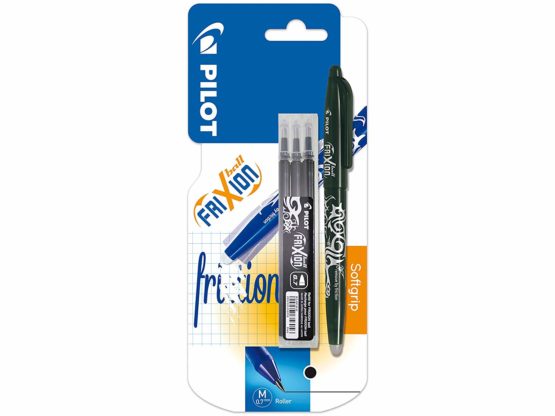 Pilot Frixion Erasable Rollerball Set 0.7 mm (Single Pen) with 3 refills - Black