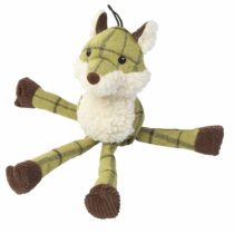 House of Paws Tweed Plush Long Legs Fox Dog Toy, Green