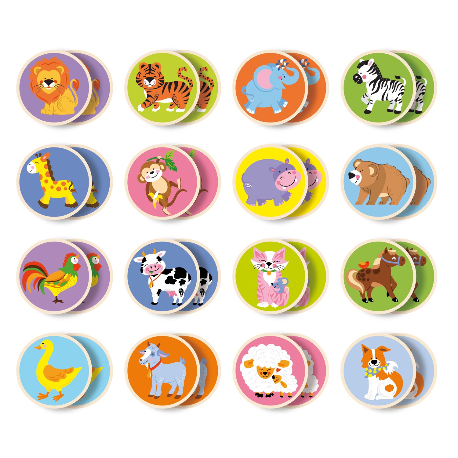 Viga Toys - 51308 - Memory - Animals, Wood