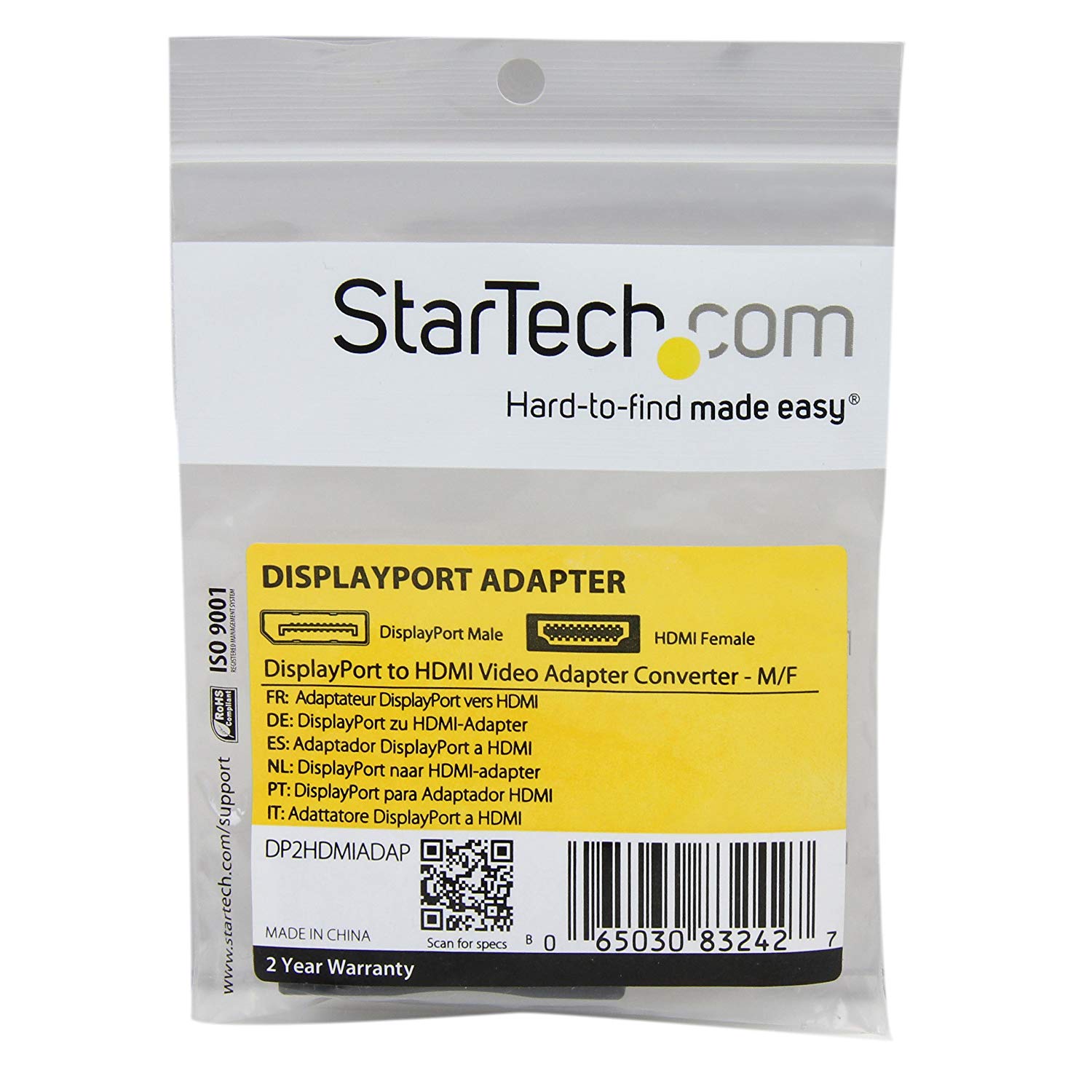 StarTech.com DisplayPort to HDMI Adapter - 1920x1200 - DP (M) to HDMI (F) Converter for Your Computer Monitor or Display (DP2HDMIADAP) - Image 4