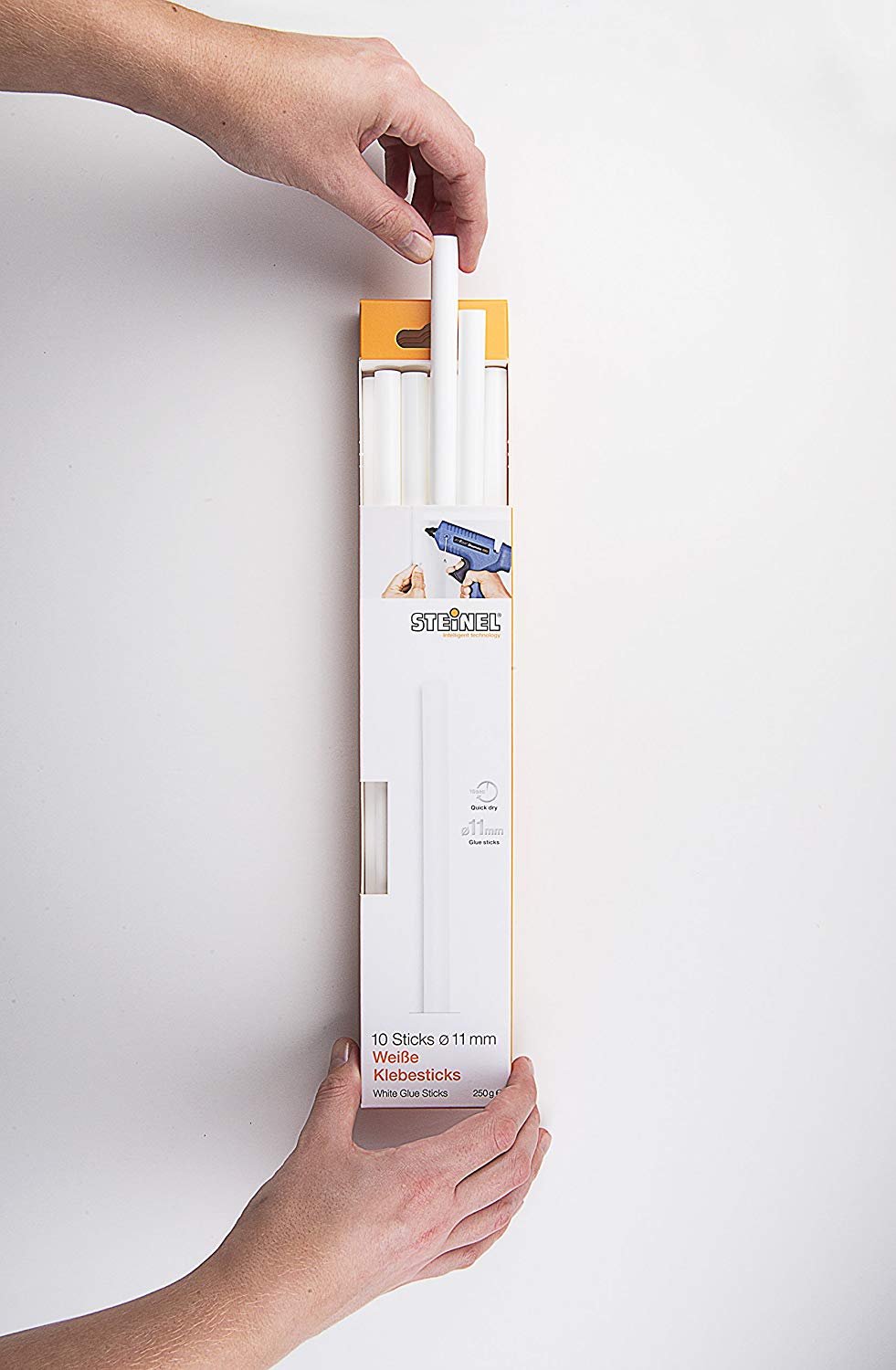 Steinel Hot Glue Cartridges for Gluematic 3002 and Gluefix, White, 250 mm Long, 11 mm Diameter, Pack of 10 - Image 2