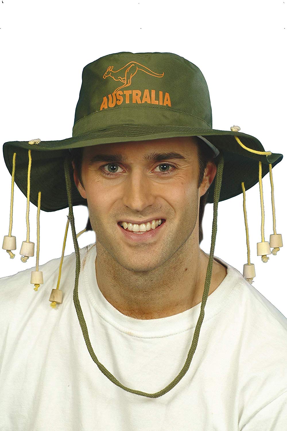 Smiffys Australian Hat, Green with Corks, Around The World Fancy Dress, Adult Dress Up Hats, One Size - Image 2