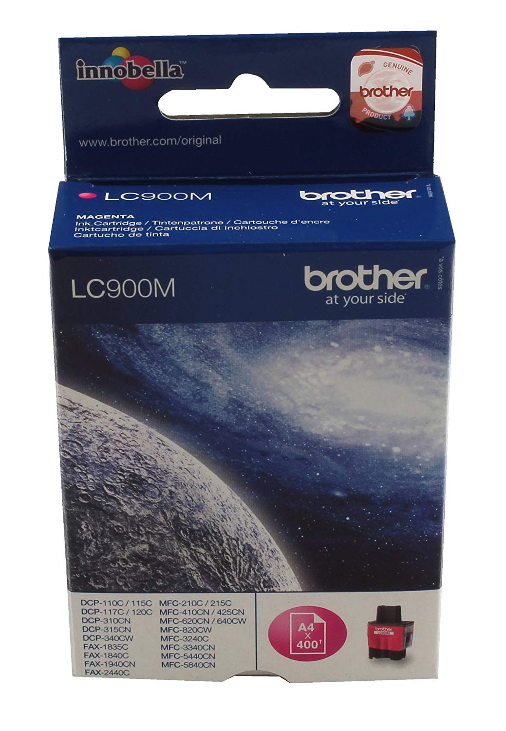 Brother Original LC900M Magenta Ink Cartridge, 1