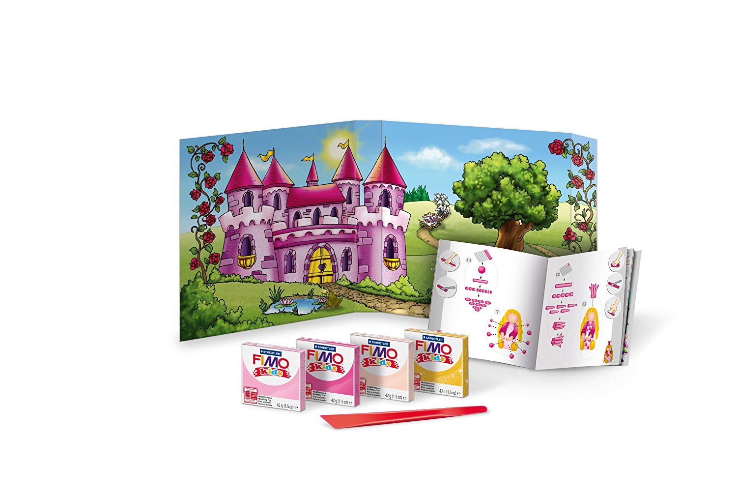 STAEDTLER 8034 06 LZ FIMO Kids Form&Play Playtime & Modelling Polymer Clay Set - "Princess" (Pack of 4 Blocks - Image 2
