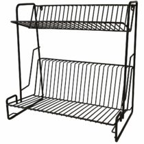 Delfinware Black 2 Tier Plate Rack