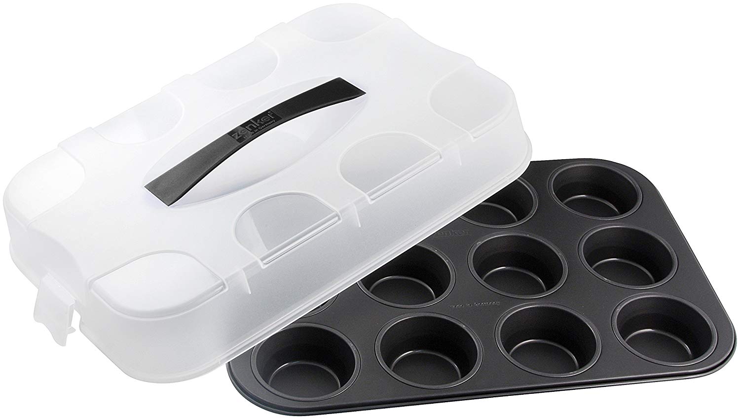 Zenker Special to Go Muffin-Container, Stainless Steel, Black, 39.5 x 27.5 x 8 cm