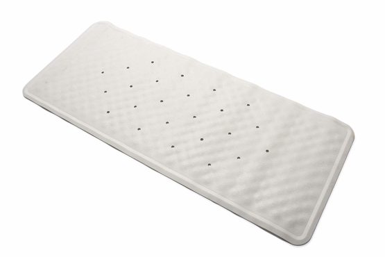 Croydex AG182622 Hygiene 'N' Clean Anti-Bacterial Slip-Resistant Large Natural Rubber Suction Long Bath Mat, 37 x 90 cm, White - Image 3