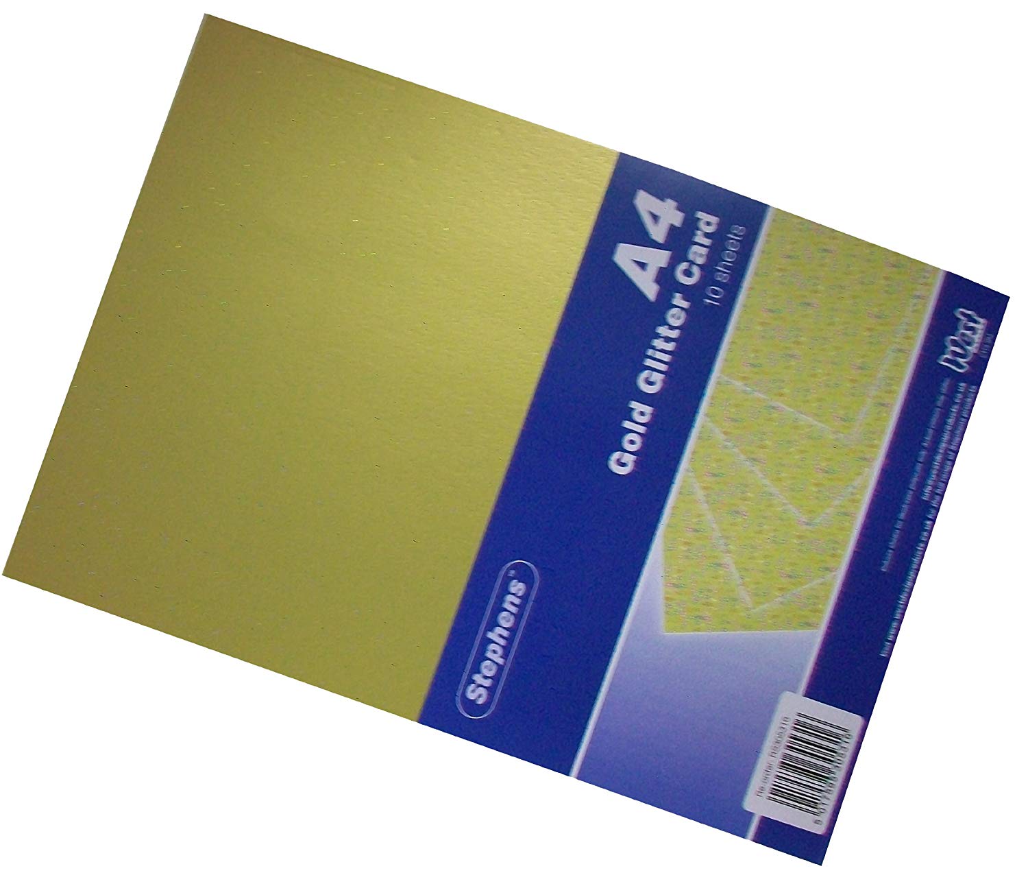 Stephens Glitter Board Card Gold Coloured A4 220gsm 10 Sheets, Ideal for Scrapbook Crafting Card Making, Embossing