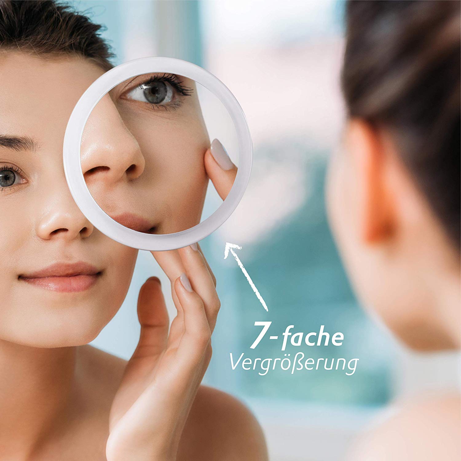 Fantasia Make Up Magnification Mirror With Suction Cups: Portable Bathroom and Travel 7x Magnifying Face Mirror - Image 4