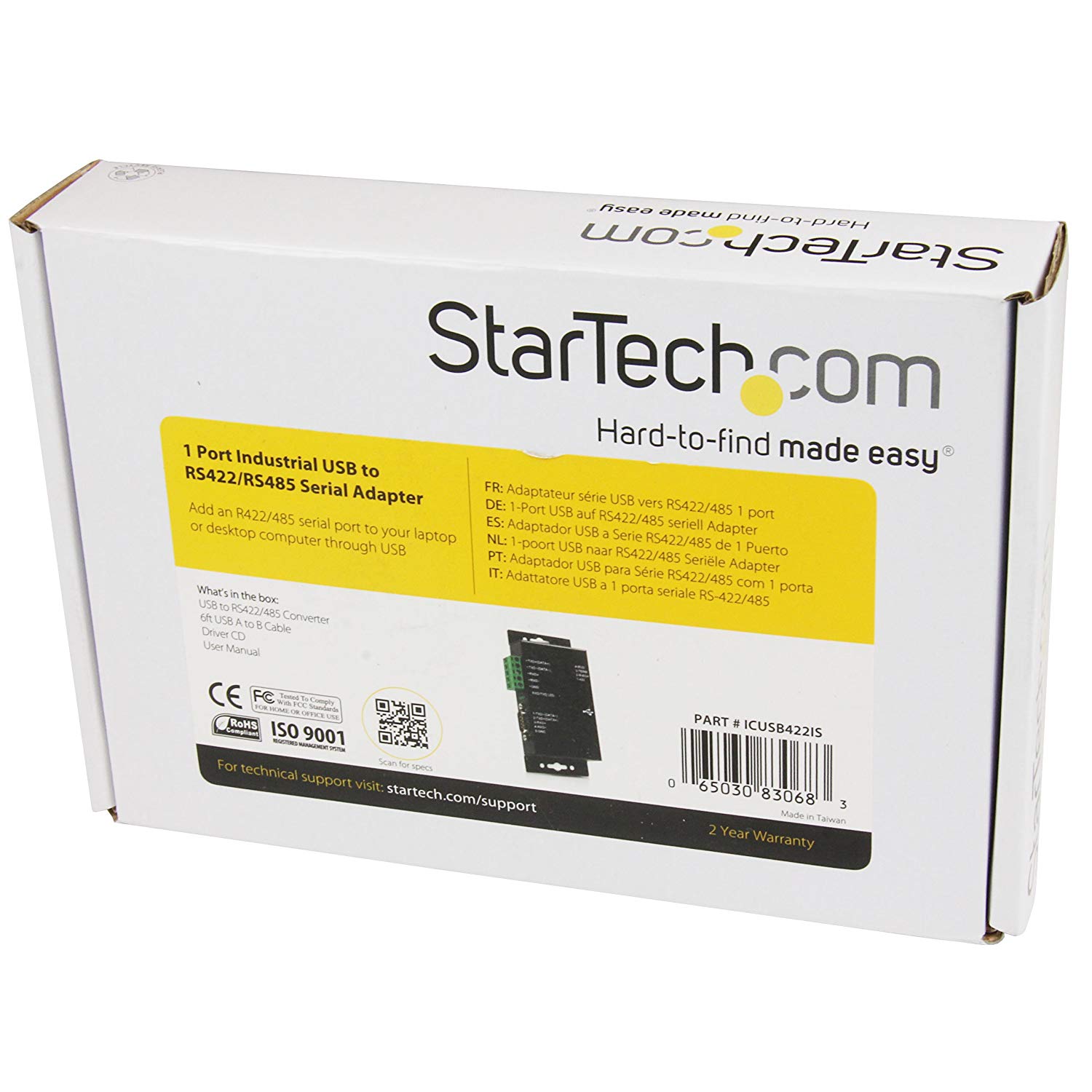 StarTech.com 1 Port Metal Industrial USB to RS422/RS485 Serial Adapter with Isolation , TAA (ICUSB422IS) - Image 4