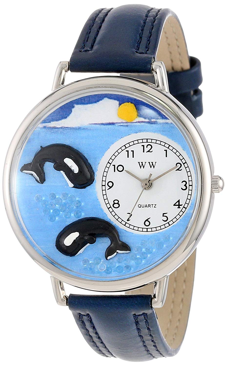 whimsical watches Whales Watch in Silver (Large), White/Multicolour