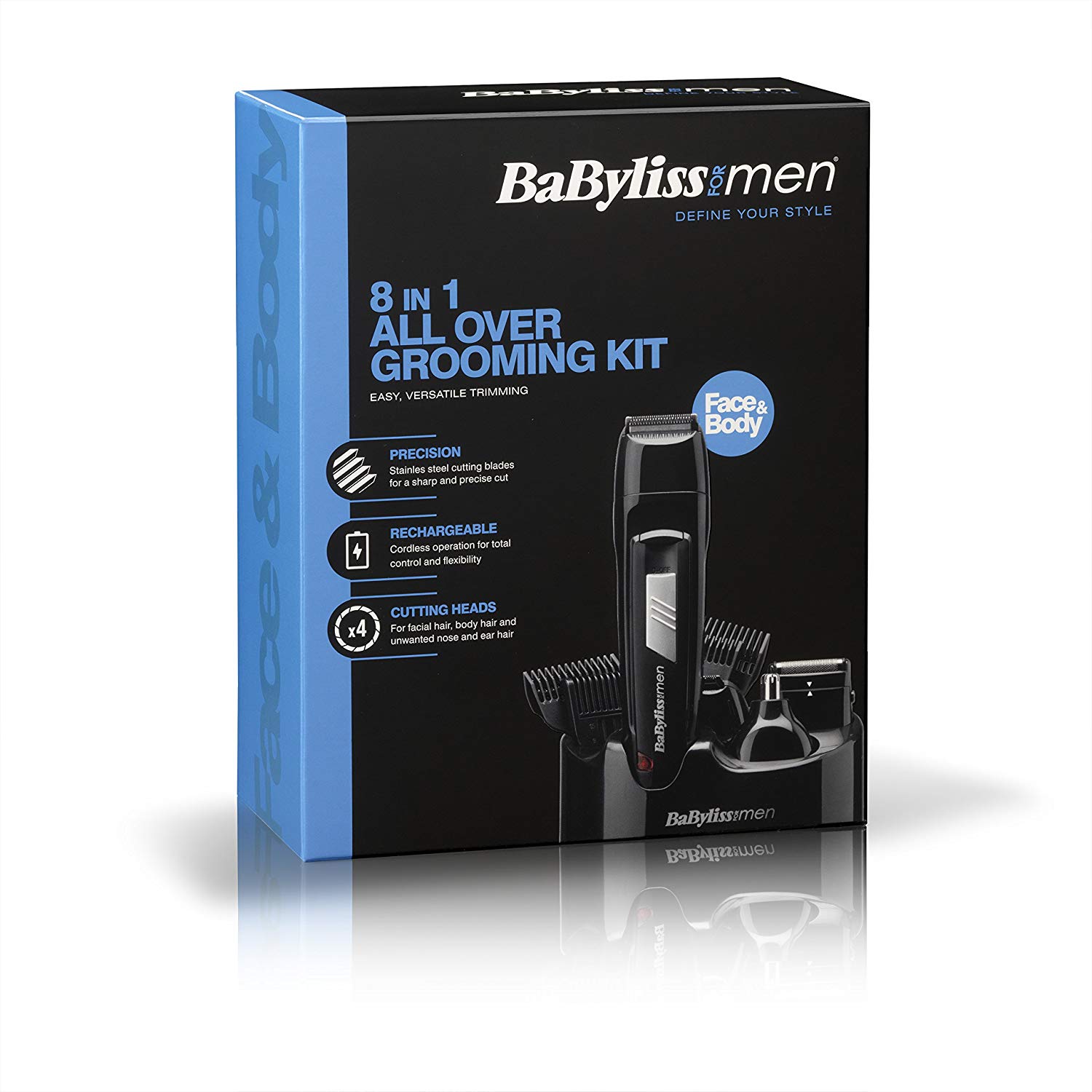 Babyliss 7056CU Cordless Rechargeable 8 In 1 All Over Grooming Kit, Black - Image 4