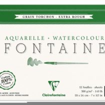 Clairefontaine Fontaine Extra Rough Watercolour Pad, Wirebound, 300 g, 18 x 24 cm, 12 Sheets