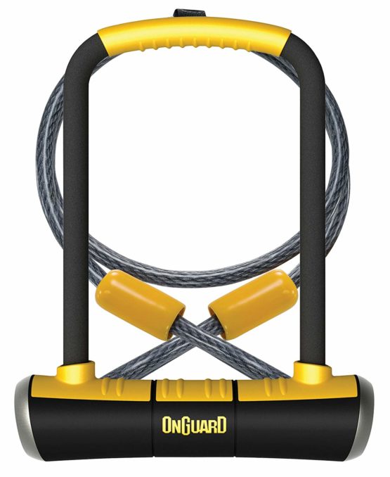 OnGuard 8005 Pitbull DT U-Lock with 4-Inch Cinch Loop Cable , Black, 4.53 x 9.06-Inch