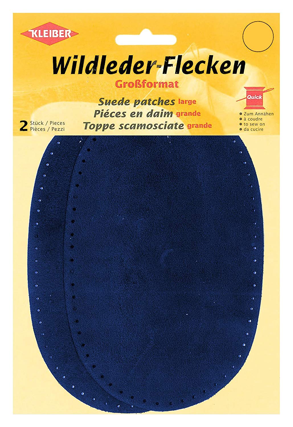 Kleiber Large Suede Sew on Trouser/Arm Patches-Navy Blue
