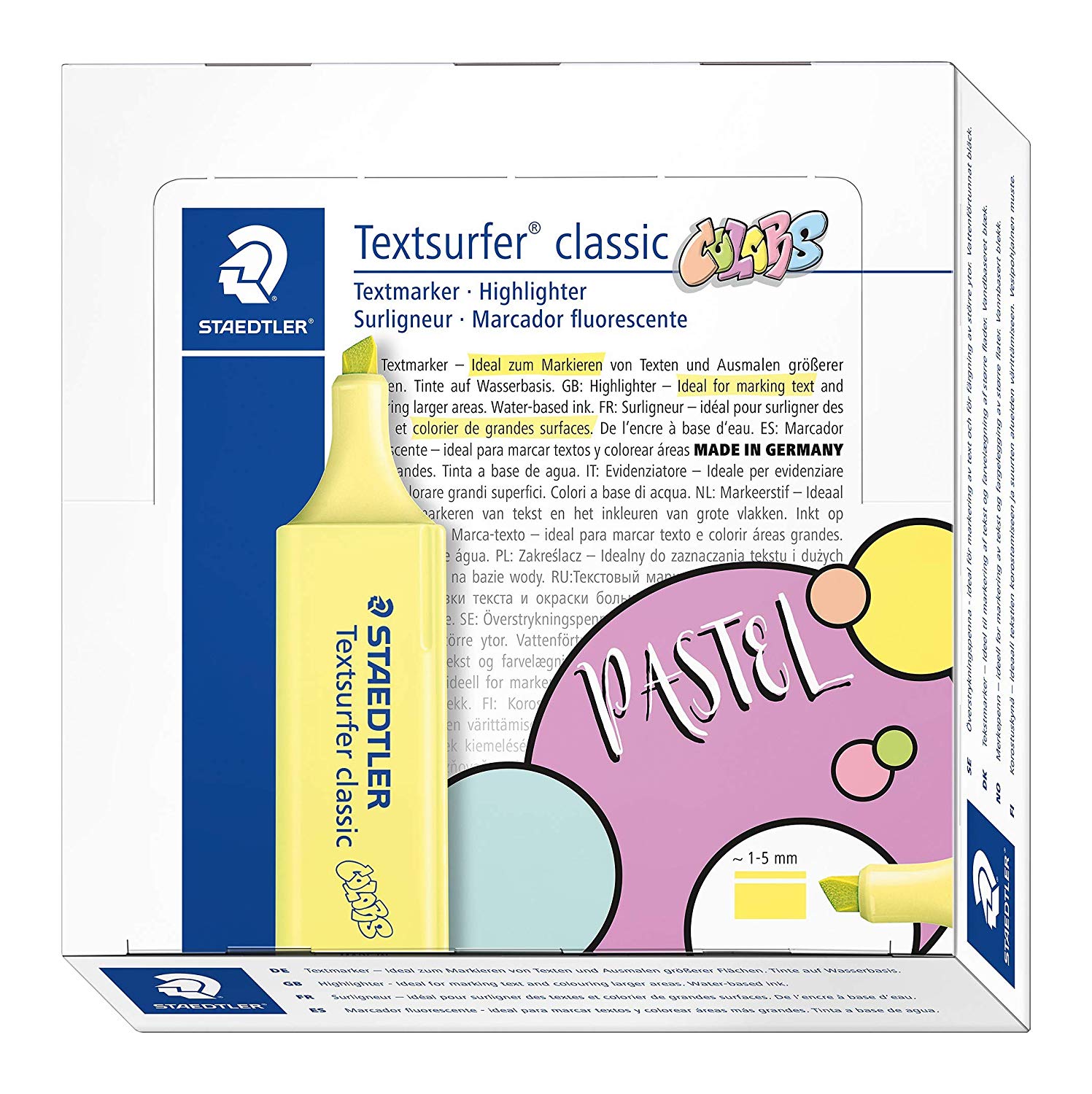 STAEDTLER 364 C-100 Textsurfer Classic Highlighter - Pastel Bright Yellow (Box of 10), 1 count (Pack of 10) - Image 3
