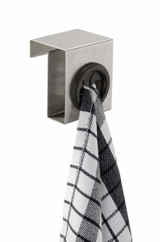 WENKO Kitchen Hook Push, Stainless steel, Silver matt, 4 x 5 x 6 cm - Image 2