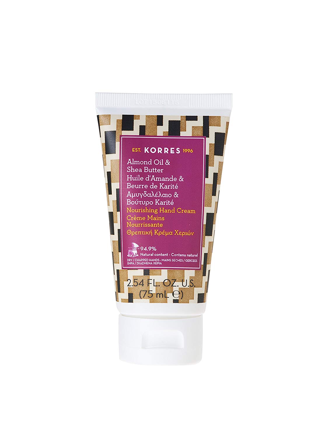 KORRES Almond Oil and Shea Butter Hand Cream 75 ml, 75 ml (Pack of 1)