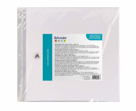 Artemio 10 Plastic Sleeves Photo Album 30.5 x 30.5 cm-3 Holes