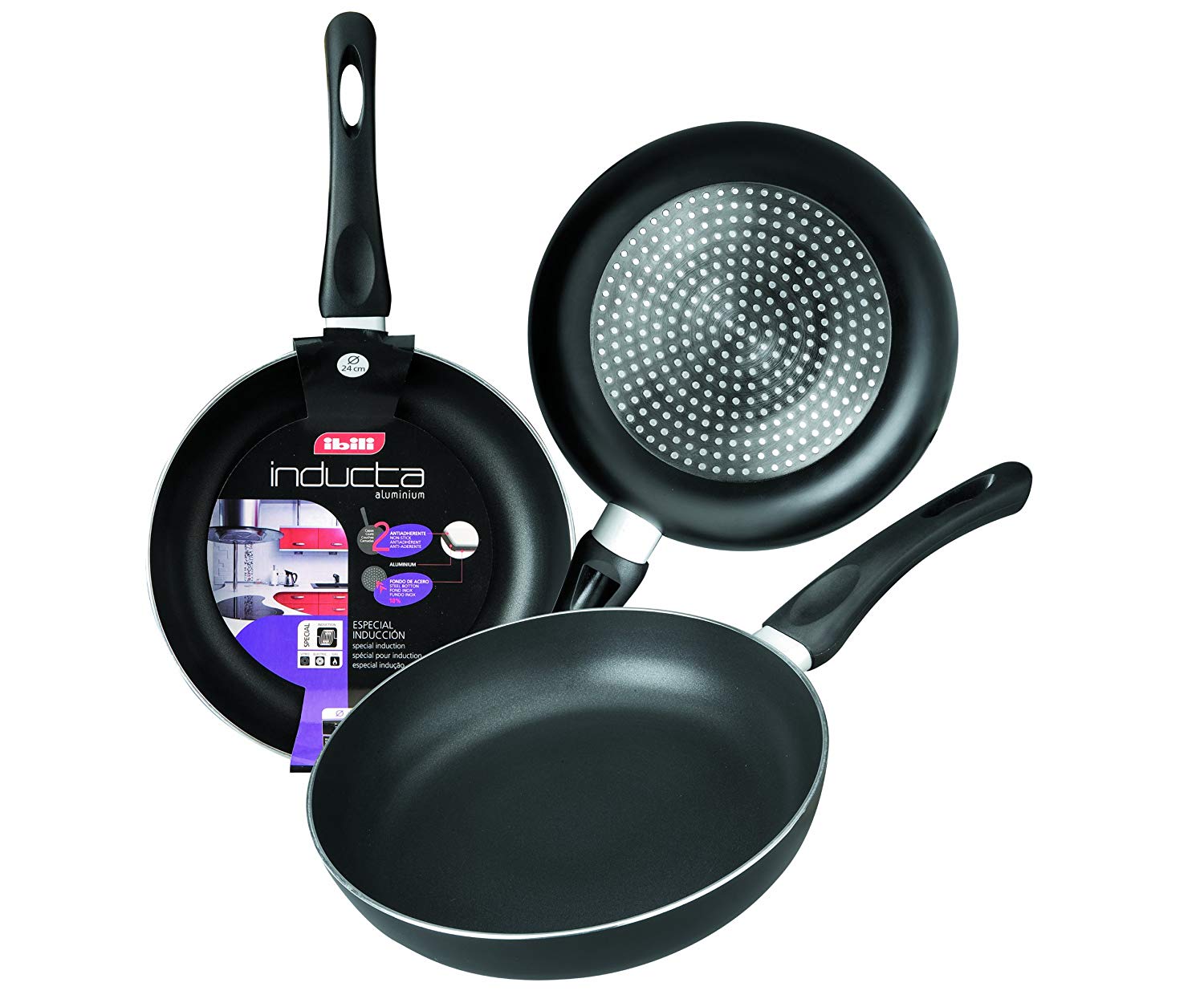 IBILI 410020 - Sartén Inducta Aluminio 20 cm, Black, 20 x 20 x 5 cm