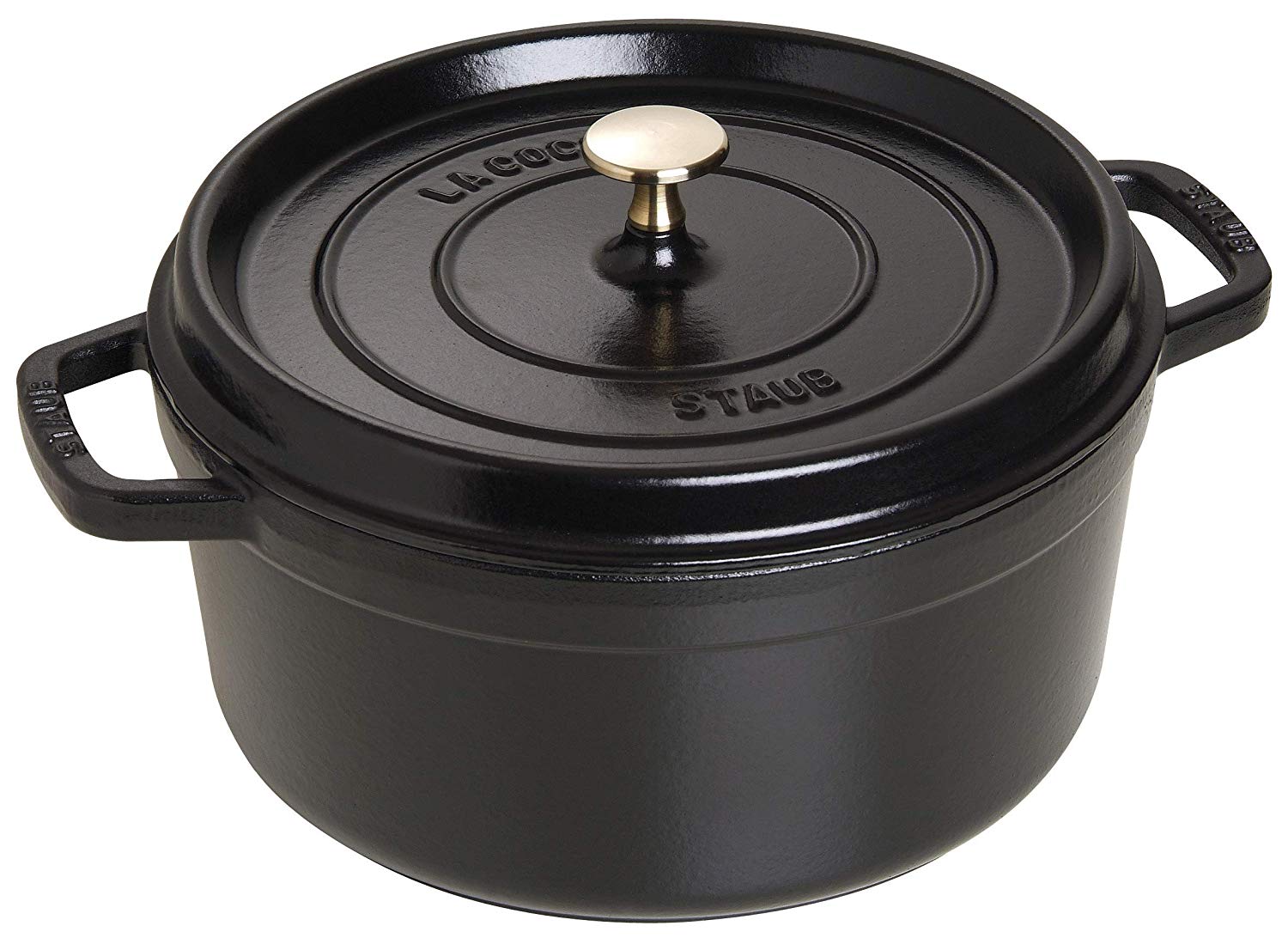 STAUB Cast Iron Roaster/Cocotte, Round, 5 L, Black, 26 cm, 26cm