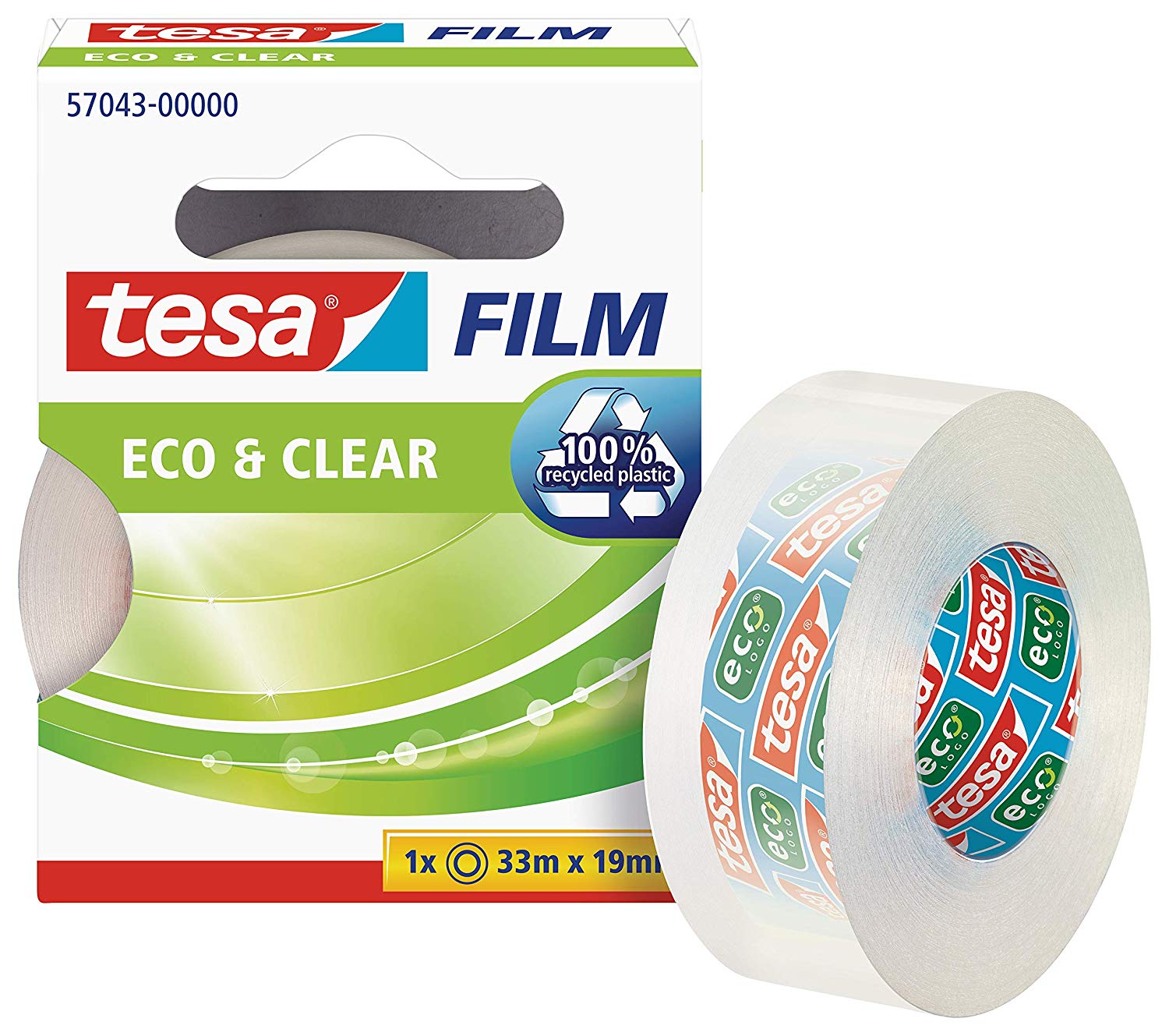 tesa UK tesafilm ecoLogo 33M x 19MM, Green