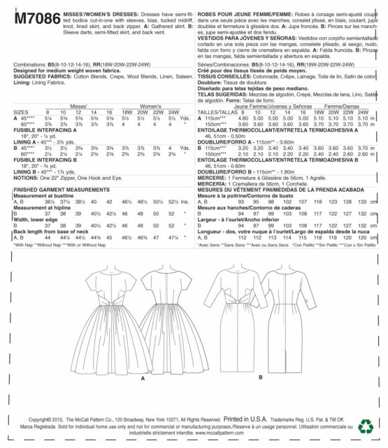 McCall's Patterns MC7086 RR,Misses/Women's Dresses,Sizes 18W-20W-22W-24W - Image 2