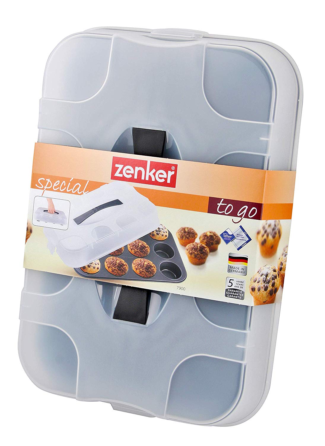 Zenker Special to Go Muffin-Container, Stainless Steel, Black, 39.5 x 27.5 x 8 cm - Image 3