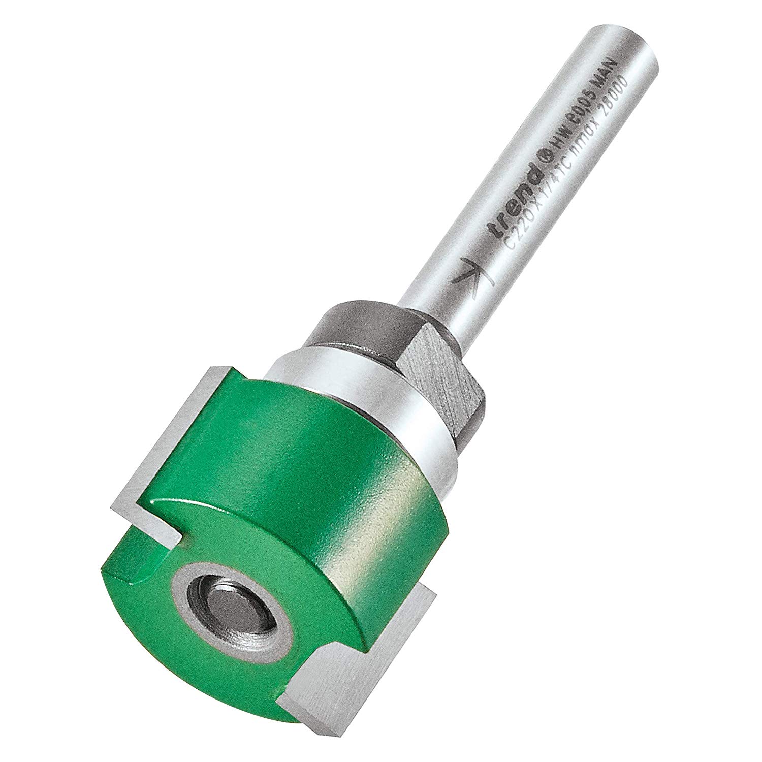 Trend CraftPro Two Flute Intumescent Recessing Router Cutter, 1/4 Inch Shank, 24mm Cut Diameter & 15mm Cut Length - Image 2