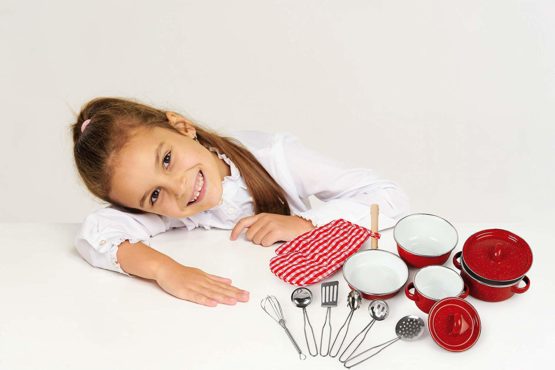 small foot 8964 Metal cookware, for children's kitchens, incl. gloves and kitchen utensils, 13 pcs., from 3 years old - Image 3