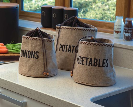 Natural Elements Potato Bag with Blackout Lining, Hessian, Brown, 24 x 24 cm - Image 3