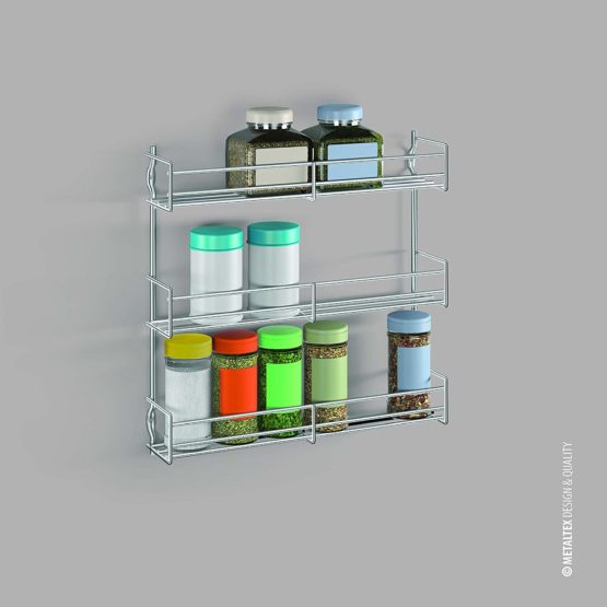 Metaltex 3-Tier 30 x 7 x 30 cm Chrome Plated Spice Rack - Image 4