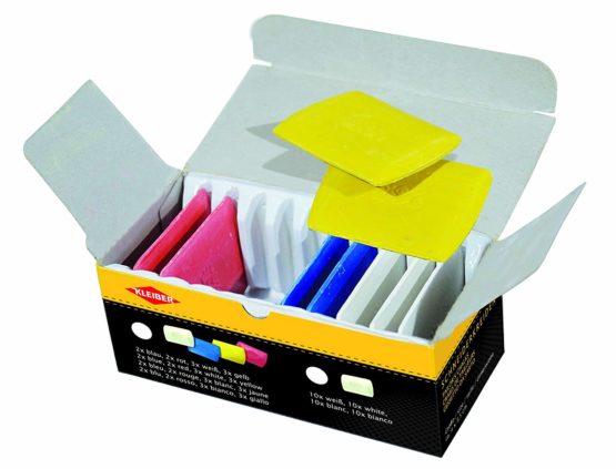 Kleiber Tailor's Chalk Triangles-Pack of 10-Various Colours-White, Yellow, Red, Blue