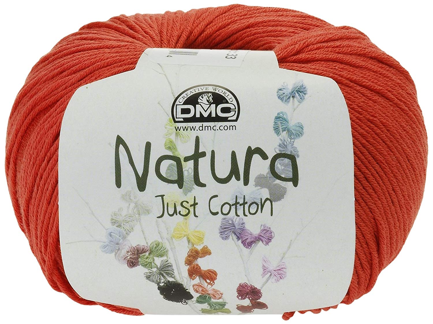 DMC Natura Yarn, 100% Cotton, Coral (N18), 50g, Coral N18, 9x9x7 cm