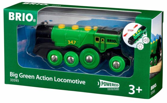 BRIO World Big Green Action Locomotive Battery Powered Wooden Train for Kids Age 3 Years and Up - Compatible with all BRIO Railway Sets & Accessories - Image 2